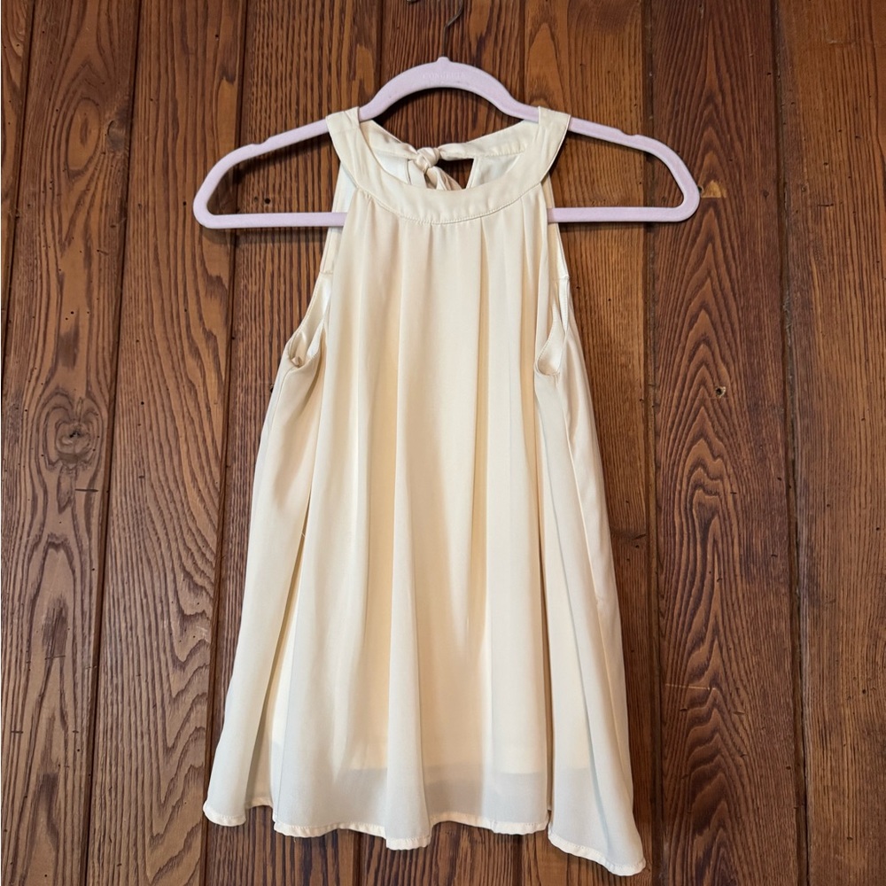 Women's Cream Halter Swing Top